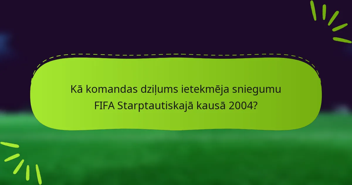 Kā komandas dziļums ietekmēja sniegumu FIFA Starptautiskajā kausā 2004?
