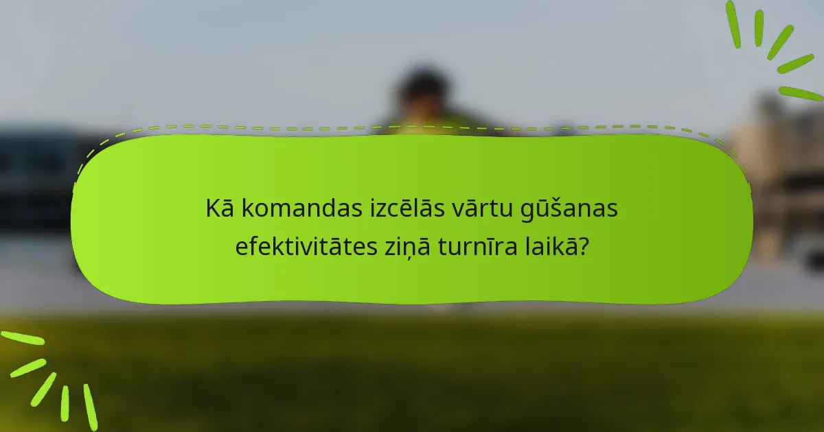 Kā komandas izcēlās vārtu gūšanas efektivitātes ziņā turnīra laikā?