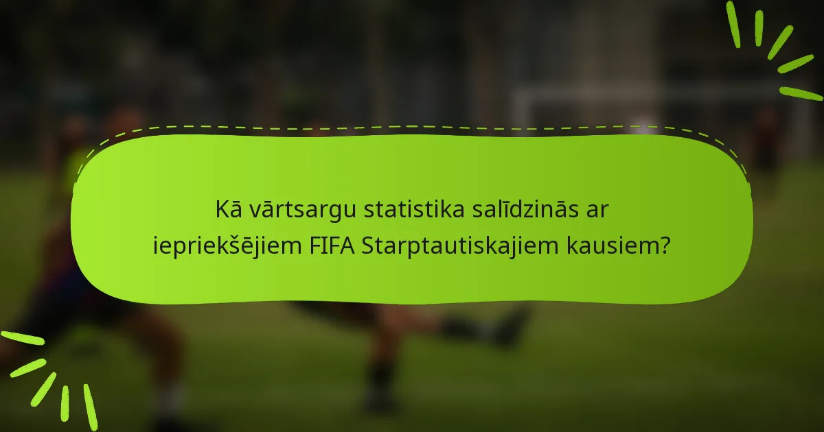 Kā vārtsargu statistika salīdzinās ar iepriekšējiem FIFA Starptautiskajiem kausiem?