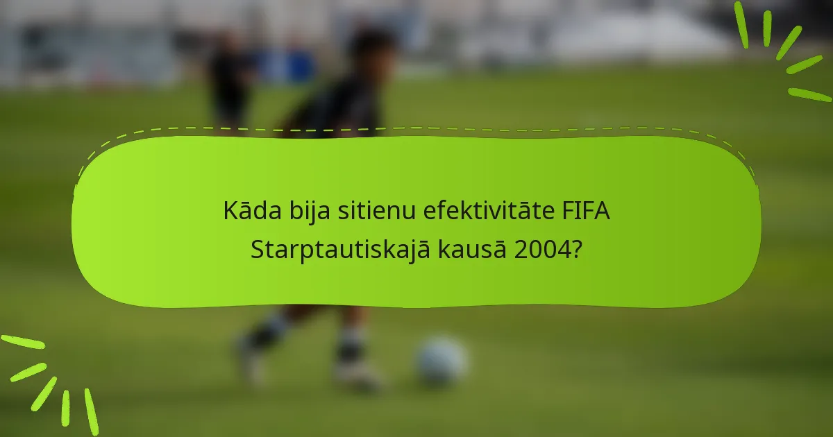 Kāda bija sitienu efektivitāte FIFA Starptautiskajā kausā 2004?