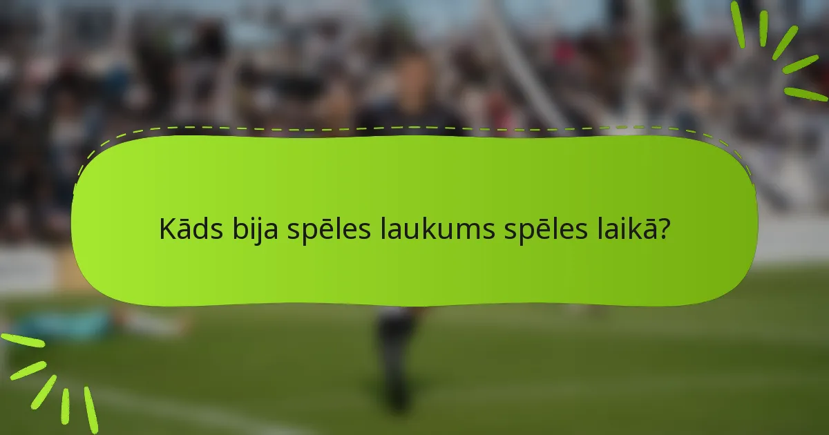 Kāds bija spēles laukums spēles laikā?